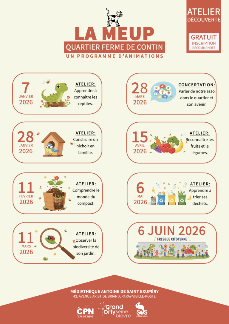 affiche programme ateliers La MEUP